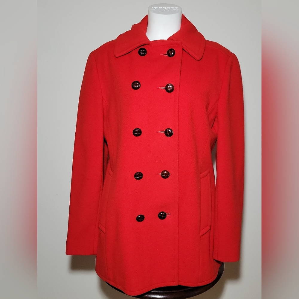 Vintage Red Wool Bromleigh Peacoat